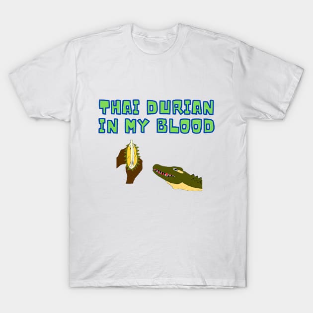 Hungry Crocodrian - Crocodile with Durian blood type ! T-Shirt by drawkwardly